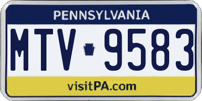 PA license plate MTV9583
