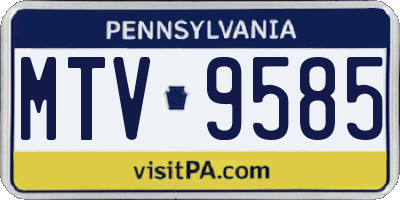 PA license plate MTV9585