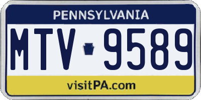 PA license plate MTV9589