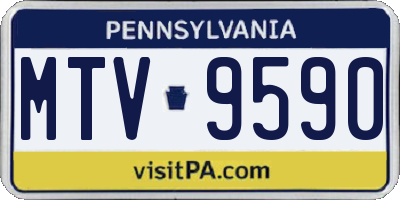 PA license plate MTV9590