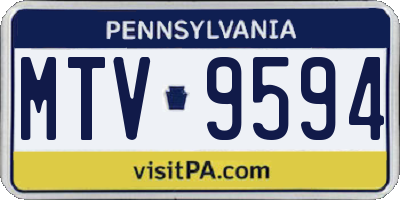 PA license plate MTV9594
