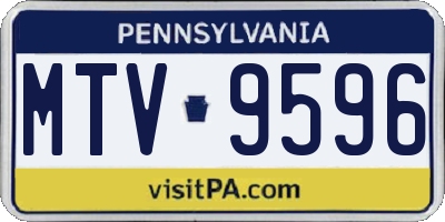 PA license plate MTV9596