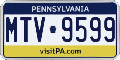 PA license plate MTV9599