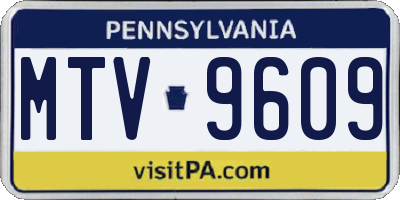 PA license plate MTV9609