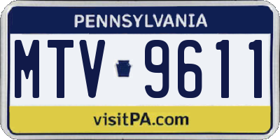 PA license plate MTV9611