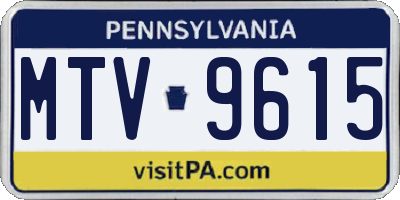 PA license plate MTV9615