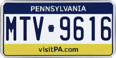PA license plate MTV9616