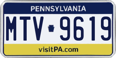 PA license plate MTV9619