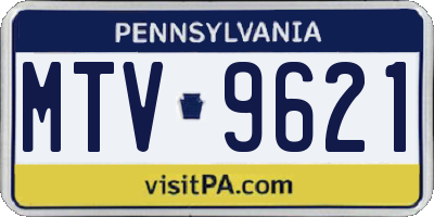 PA license plate MTV9621