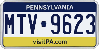 PA license plate MTV9623