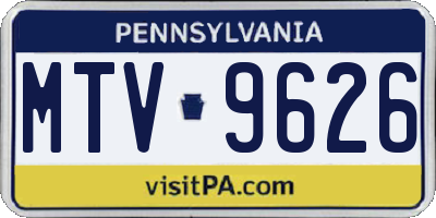 PA license plate MTV9626