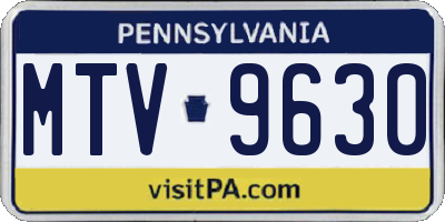 PA license plate MTV9630