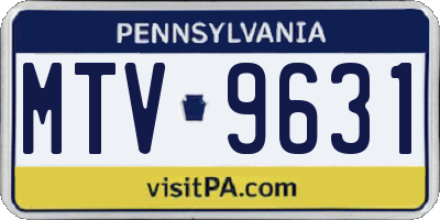 PA license plate MTV9631