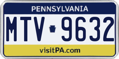 PA license plate MTV9632