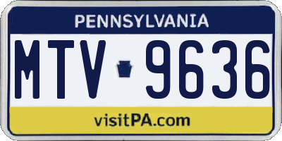 PA license plate MTV9636