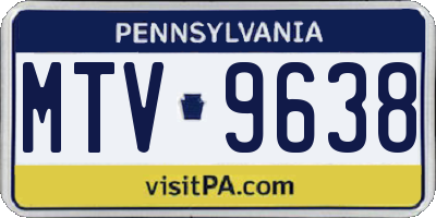 PA license plate MTV9638