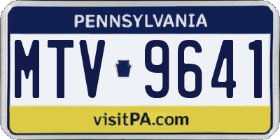 PA license plate MTV9641
