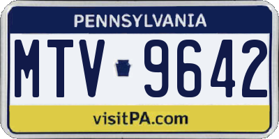 PA license plate MTV9642