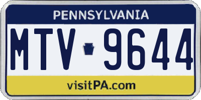 PA license plate MTV9644