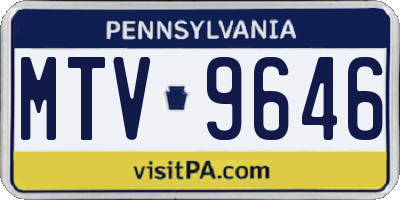 PA license plate MTV9646