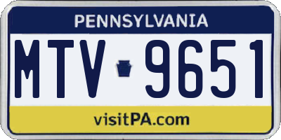 PA license plate MTV9651