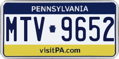 PA license plate MTV9652