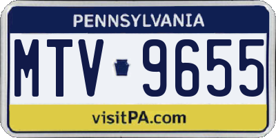 PA license plate MTV9655