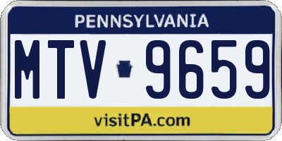 PA license plate MTV9659