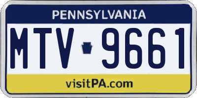 PA license plate MTV9661