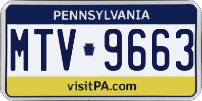 PA license plate MTV9663