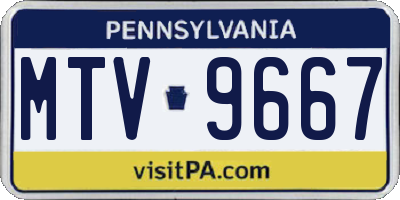 PA license plate MTV9667