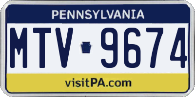 PA license plate MTV9674