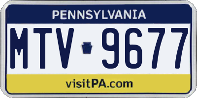 PA license plate MTV9677