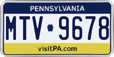 PA license plate MTV9678