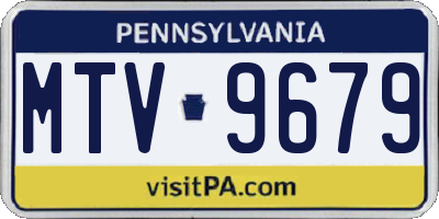 PA license plate MTV9679