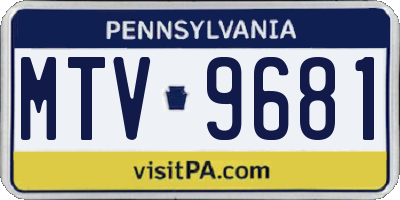 PA license plate MTV9681