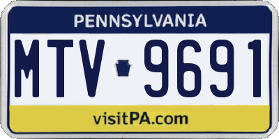 PA license plate MTV9691
