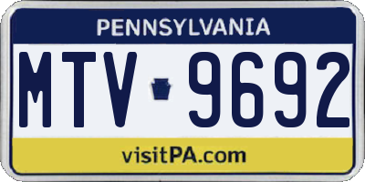 PA license plate MTV9692