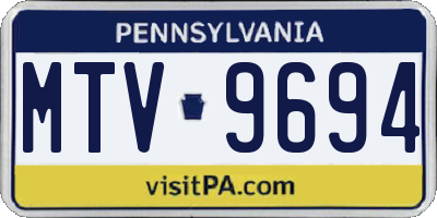 PA license plate MTV9694