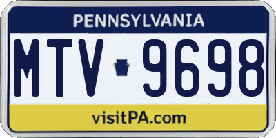 PA license plate MTV9698