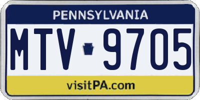 PA license plate MTV9705