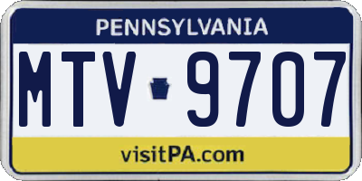 PA license plate MTV9707