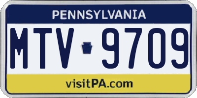 PA license plate MTV9709