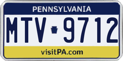 PA license plate MTV9712