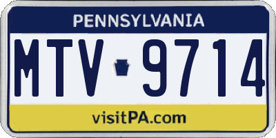 PA license plate MTV9714