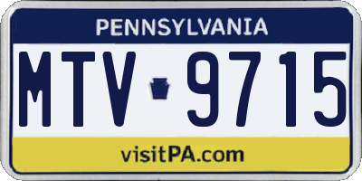 PA license plate MTV9715