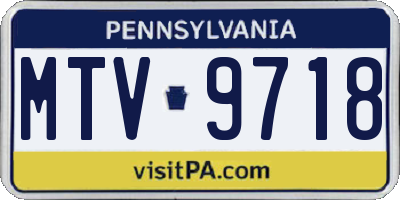PA license plate MTV9718