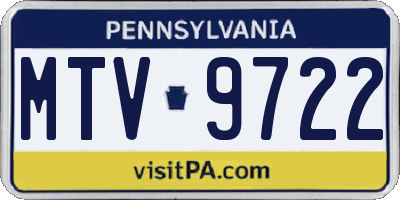 PA license plate MTV9722
