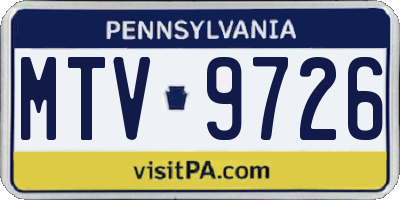 PA license plate MTV9726