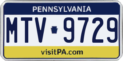 PA license plate MTV9729